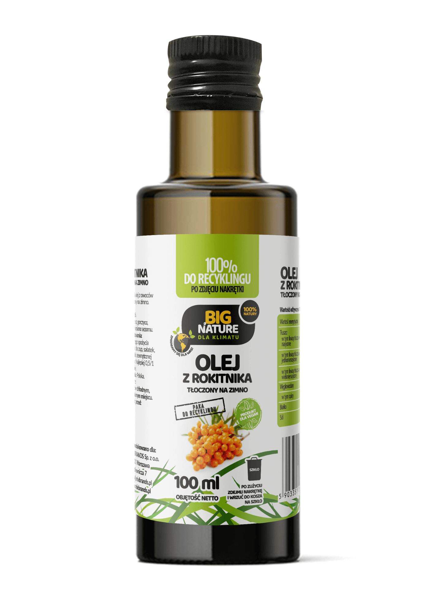 Olej z rokitnika tłoczony na zimno 100ml - BIG NATURE