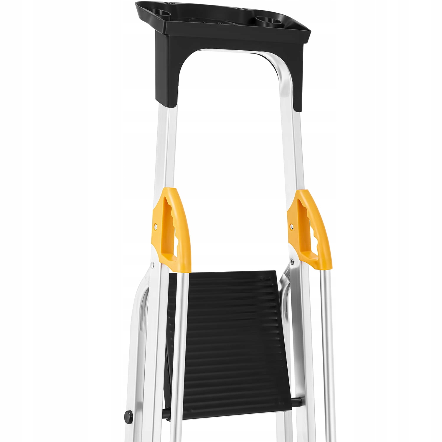 Drabina aluminiowa jednostronna 5 stopniowa z półką i poręczami 150 kg — 7