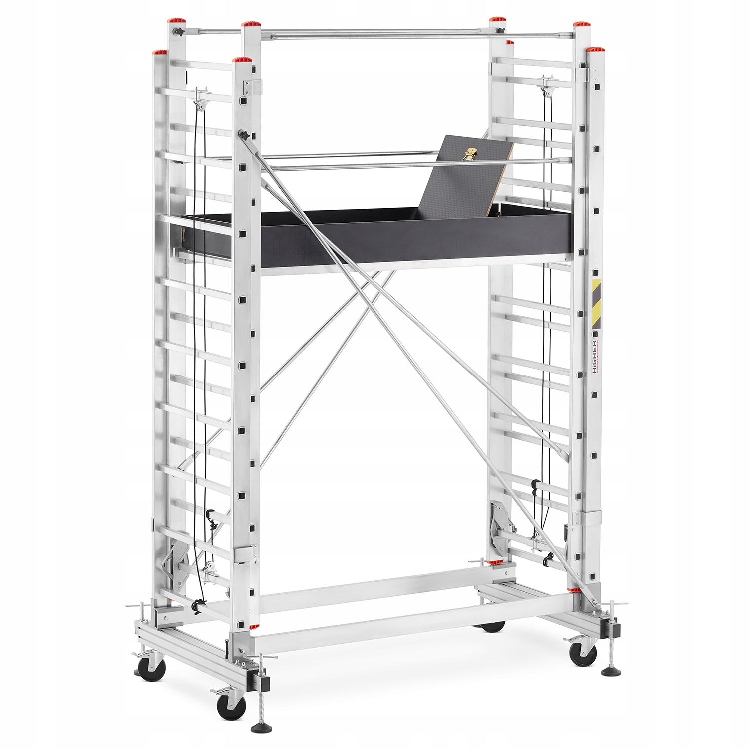 Rusztowanie aluminiowe jezdne wysuwane z linką składane HIGHER 2x9 5,3m