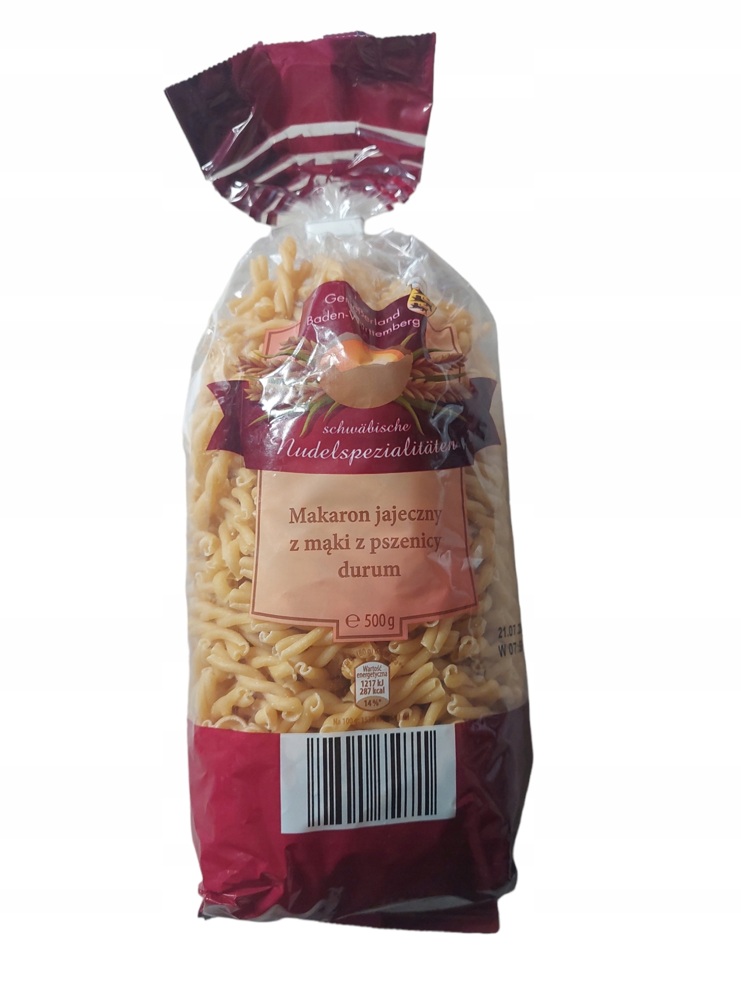 Makaron jajeczny 500g rurki