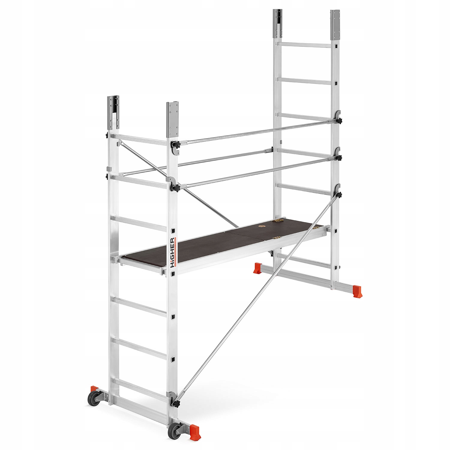 Rusztowanie aluminiowe jezdne drabinowe HIGHER Addy wysokośc robocza 4,70m — 5