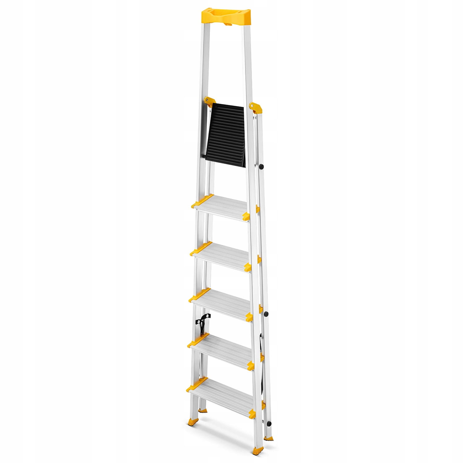Drabina aluminiowa jednostronna 6 stopniowa DRABEST MAX szerokie stopnie — 4