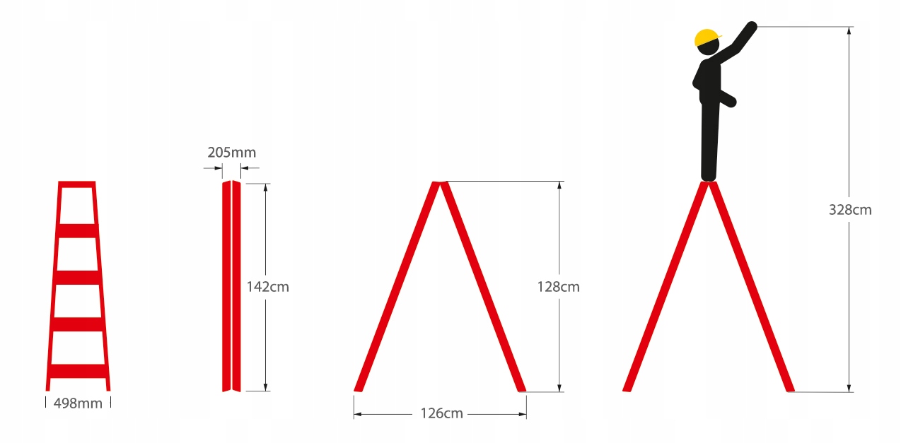 Drabina aluminiowa montażowa ALOSS 2x6 3,28m — 3