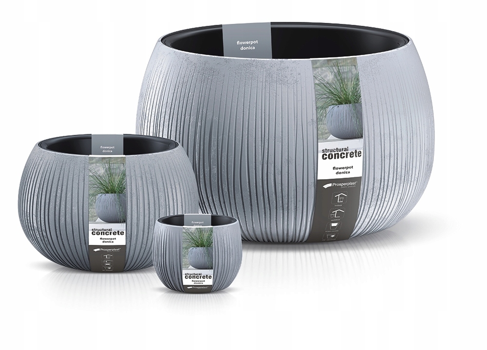 Doniczka kula Beton Bowl DKB290 z wkładem | Beton — 9
