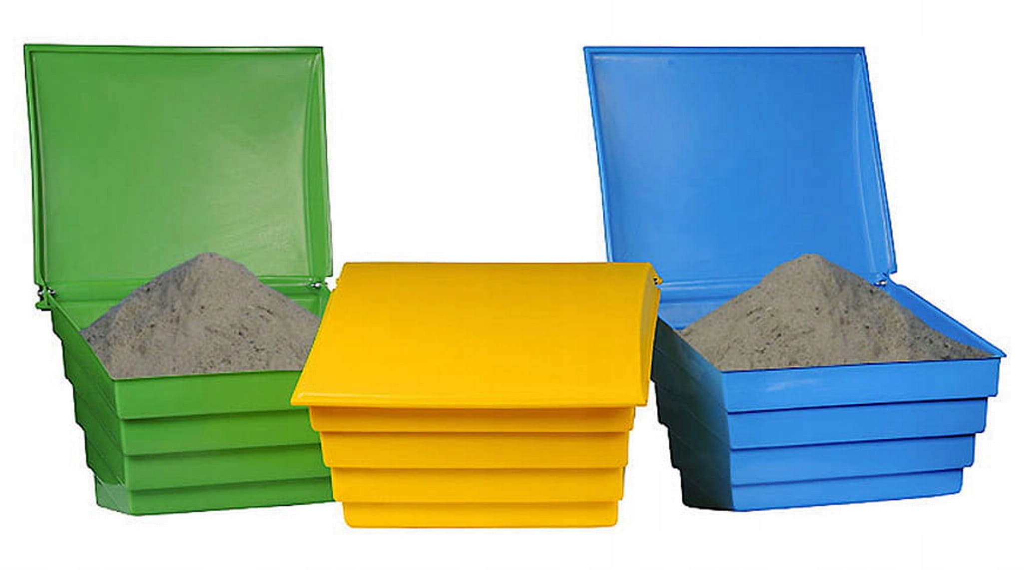 Pojemnik zbiornik skrzynia na piasek sól sorbent 90 L 120 kg żółty — 4