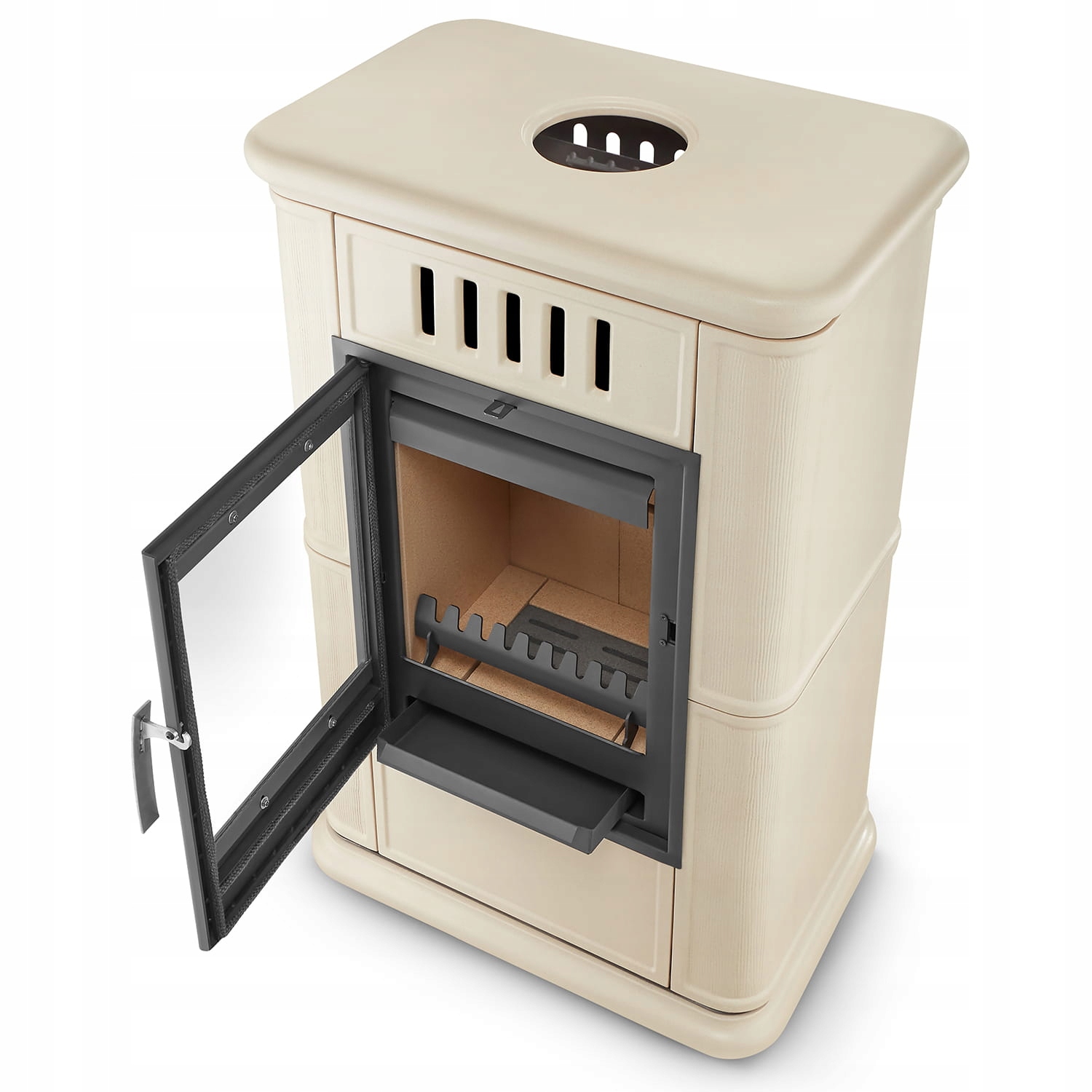 Piec kominek kaflowy piecyk koza wkład kominkowy OLBIA Cappuccino 6,3 kW — 3