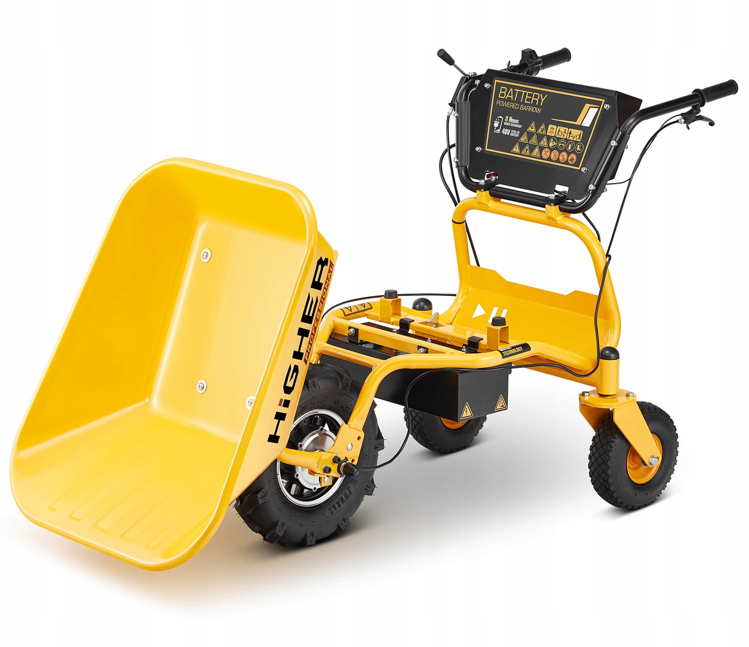Taczka ogrodowa elektryczna budowlana wozidło HIGHER 500W 150kg 120L 48V — 3