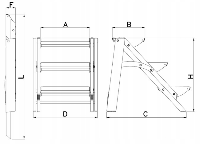 Drabina schodki stołek aluminiowy DRABEX TP 8124 — 2