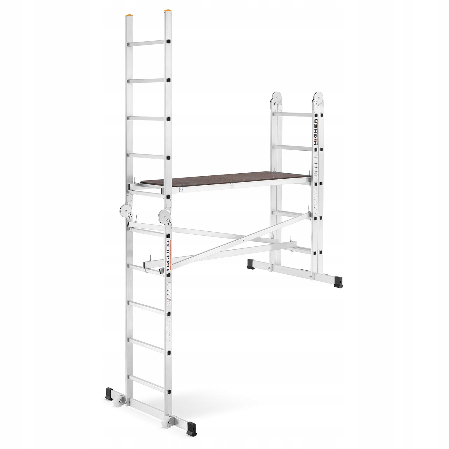 Rusztowanie aluminiowe drabinowe przegubowe jezdne HIGHER DR 2x5 4,0m 150kg — 6
