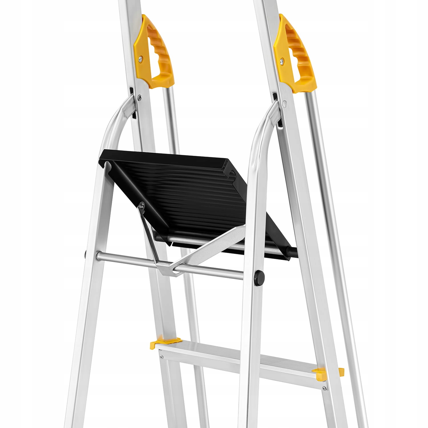 Drabina aluminiowa jednostronna 5 stopniowa z półką i poręczami 150 kg — 11