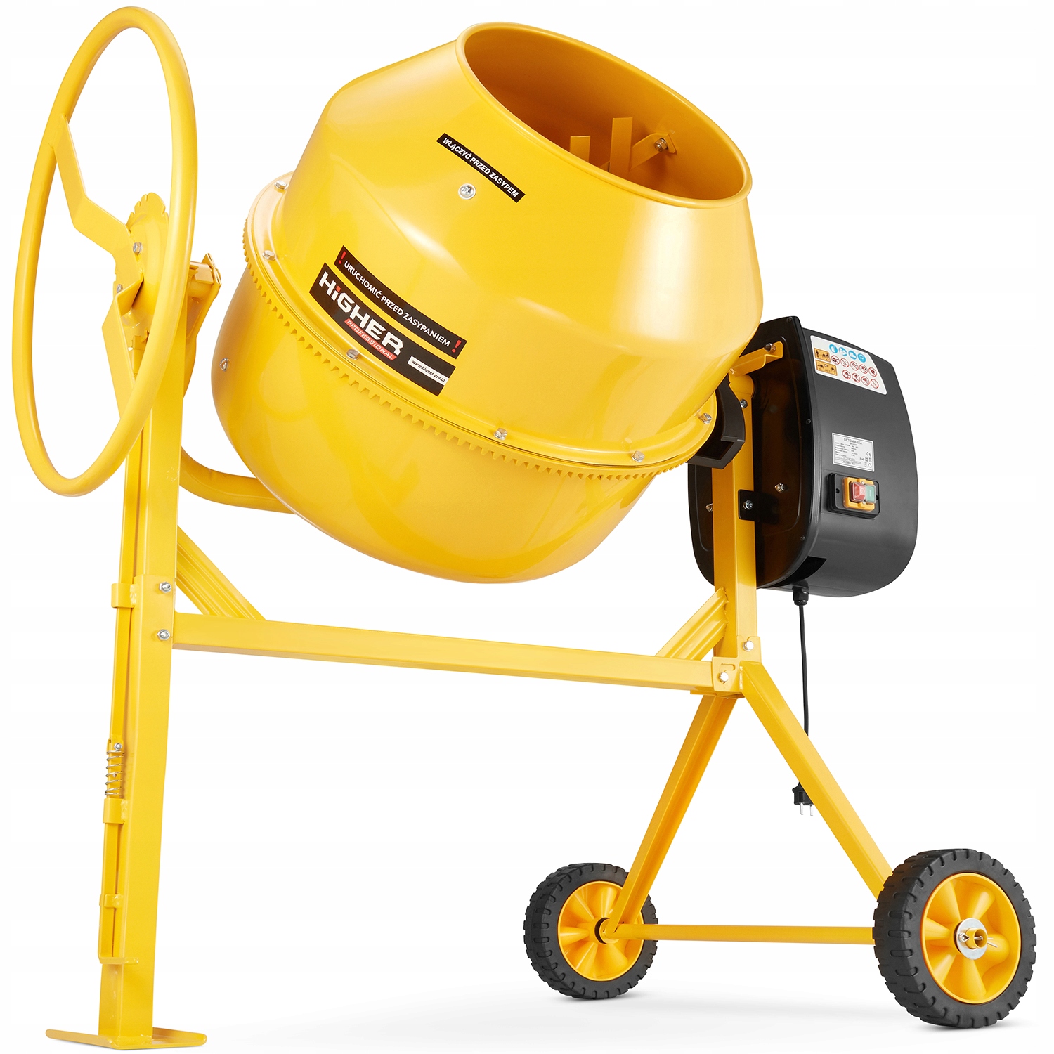 Betoniarka budowlana HIGHER mieszarka 200L 1500W 230V żeliwny wieniec