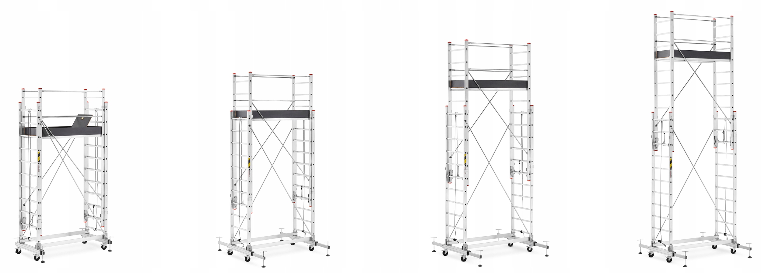 Rusztowanie aluminiowe jezdne wysuwane z linką składane HIGHER 2x15 7,82m — 2