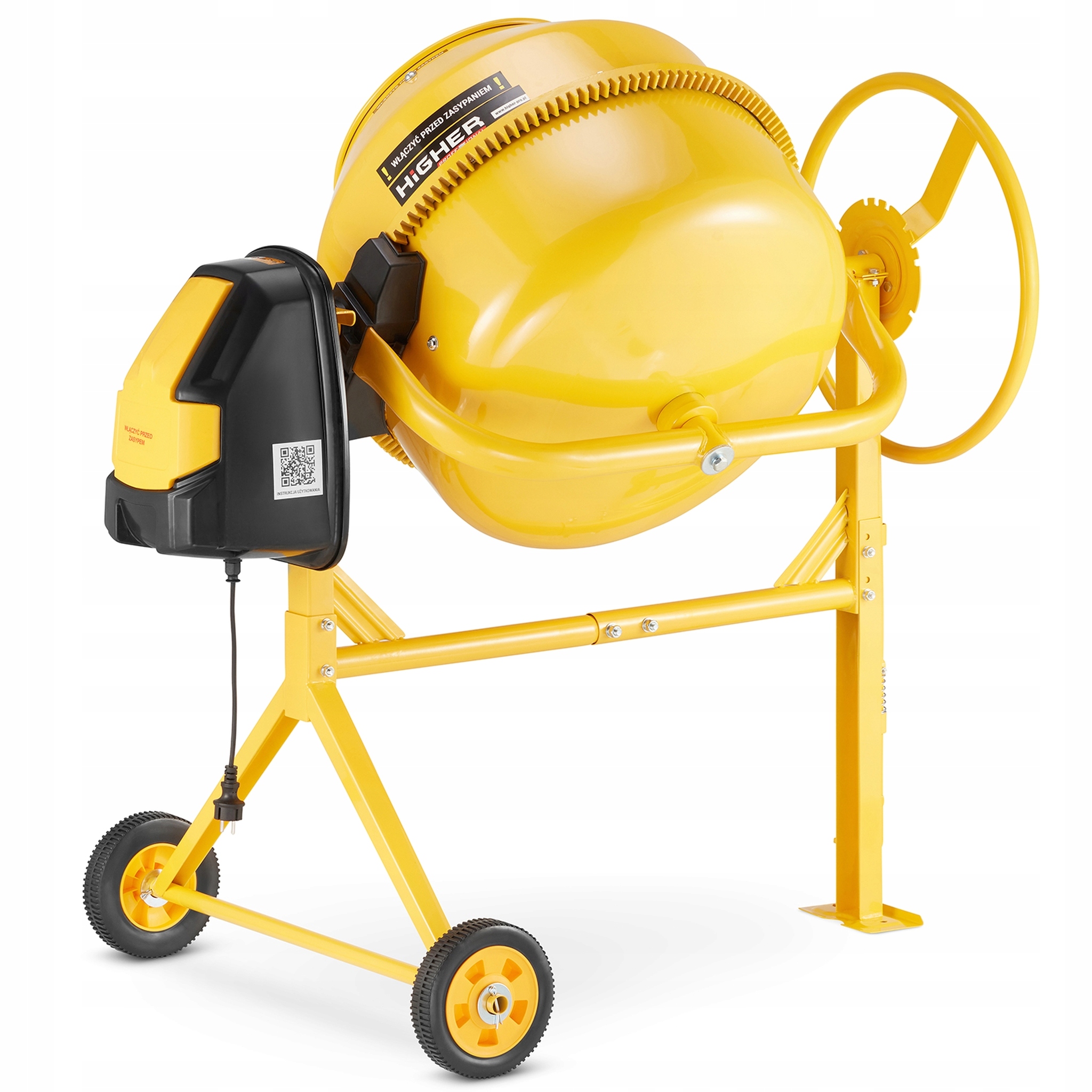 Betoniarka budowlana HIGHER mieszarka 160L 1300W 230V żeliwny wieniec — 4