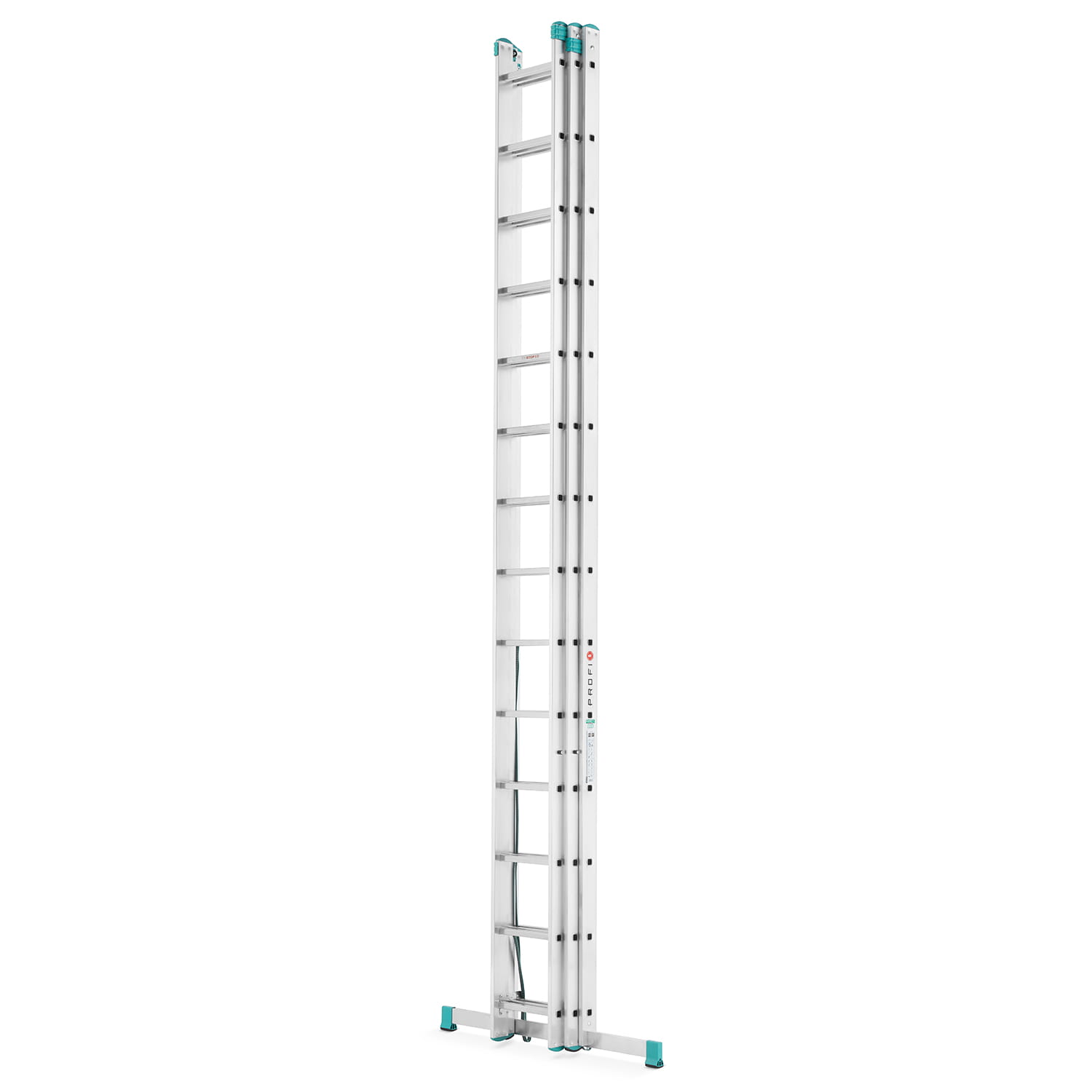 Drabina aluminiowa 3x14 wielofunkcyjna MOCNA 9,09 m uniwersalna udźwig 120 kg — 4