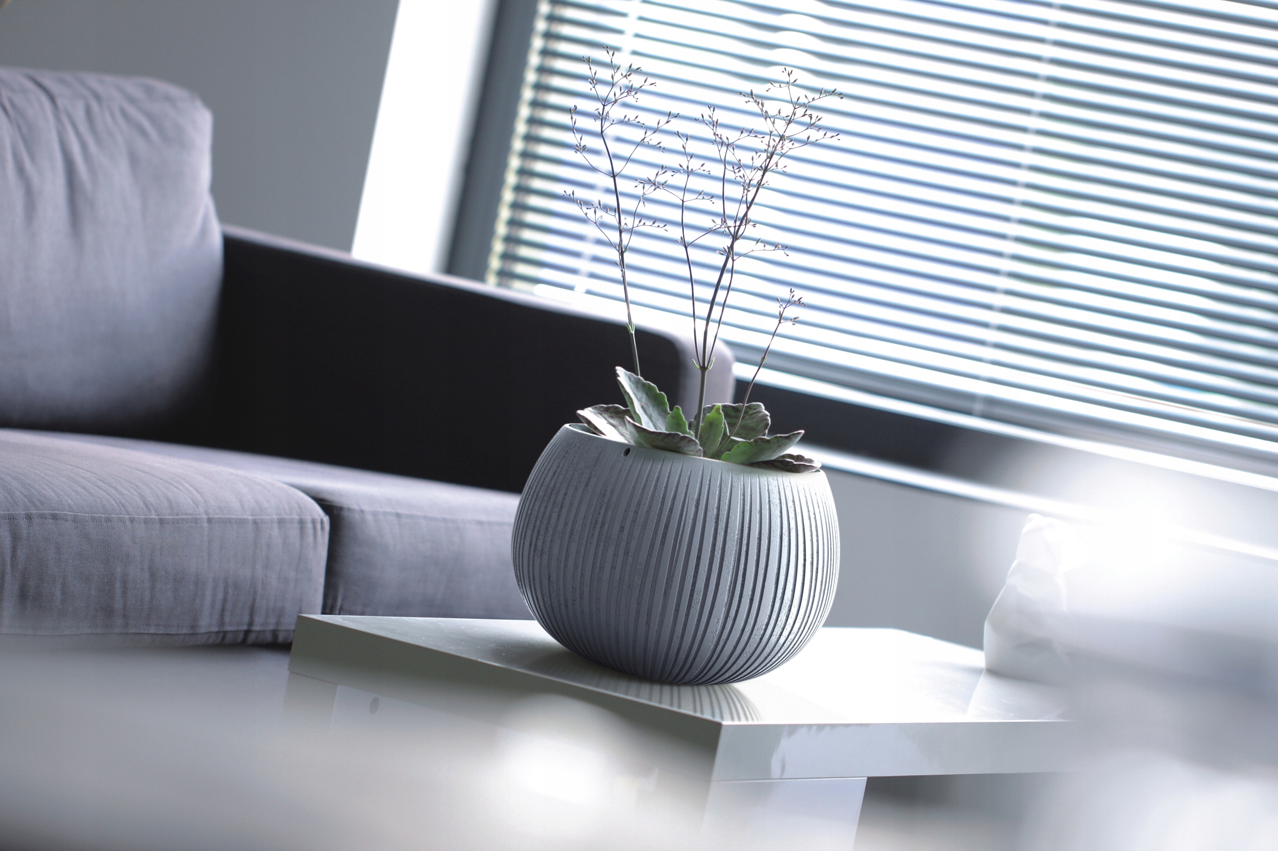Doniczka kula Beton Bowl DKB240 z wkładem | Beton — 7