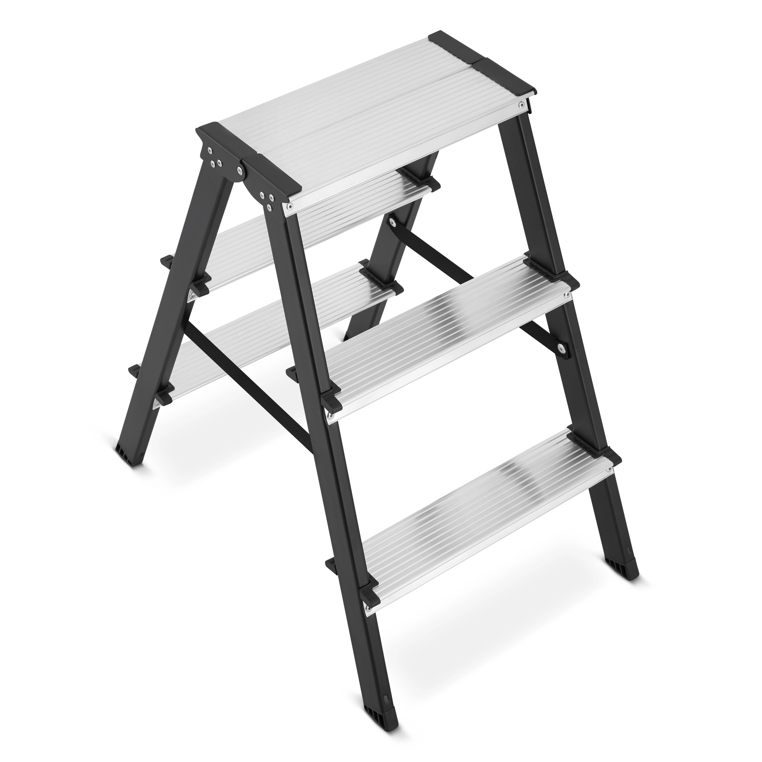 Drabina domowa stalowa dwustronna składana HIGHER 2x3 stopnie 150kg — 6