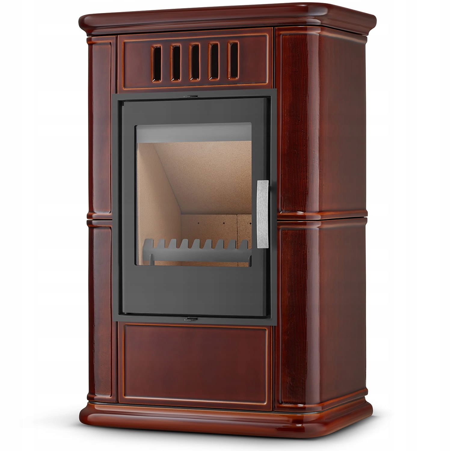 Piec kominek kaflowy piecyk koza wkład kominkowy OLBIA Brown 6,3 kW CDP