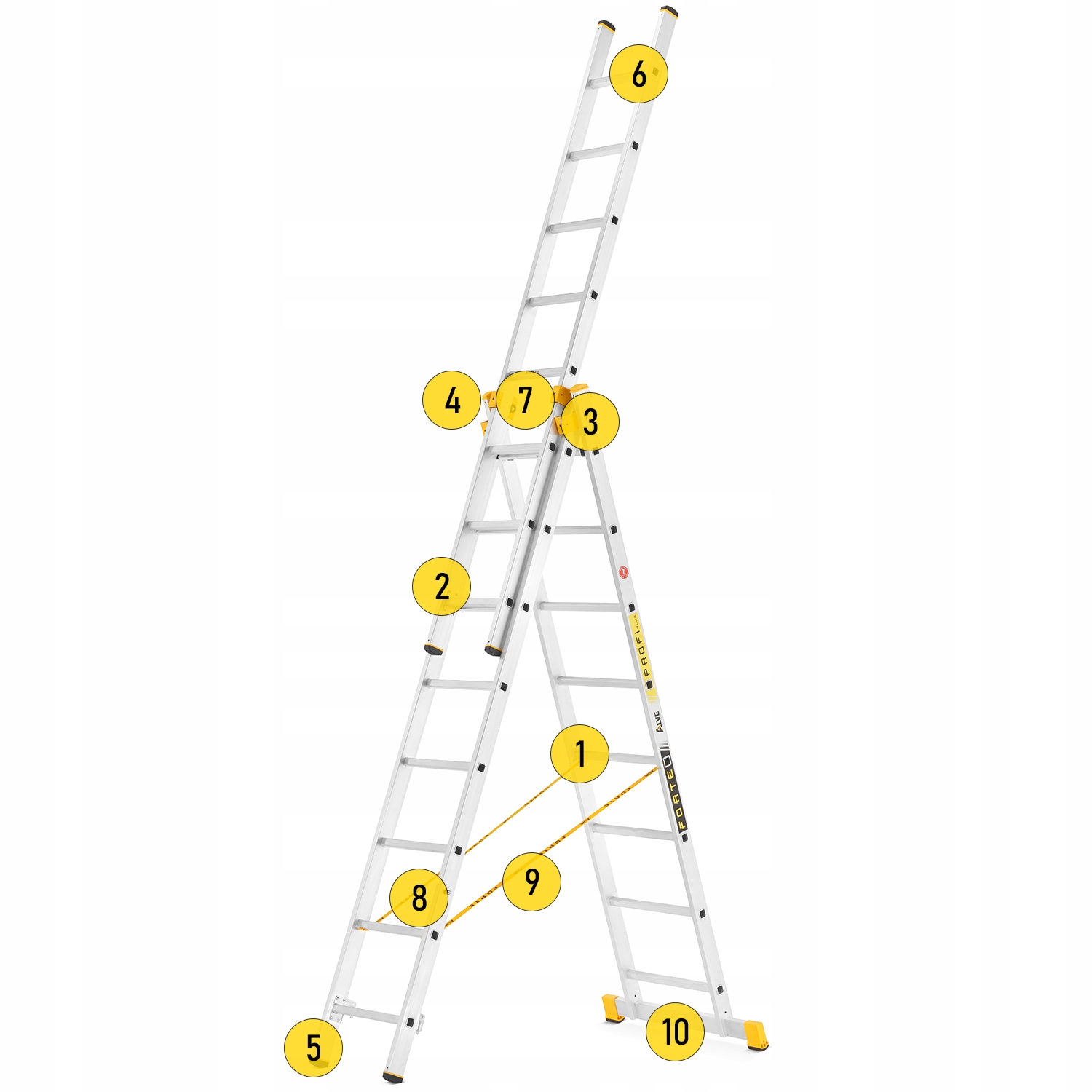Drabina aluminiowa wielofunkcyjna profesjonalna ALVE FORTE PROFI PLUS 3x8 — 5