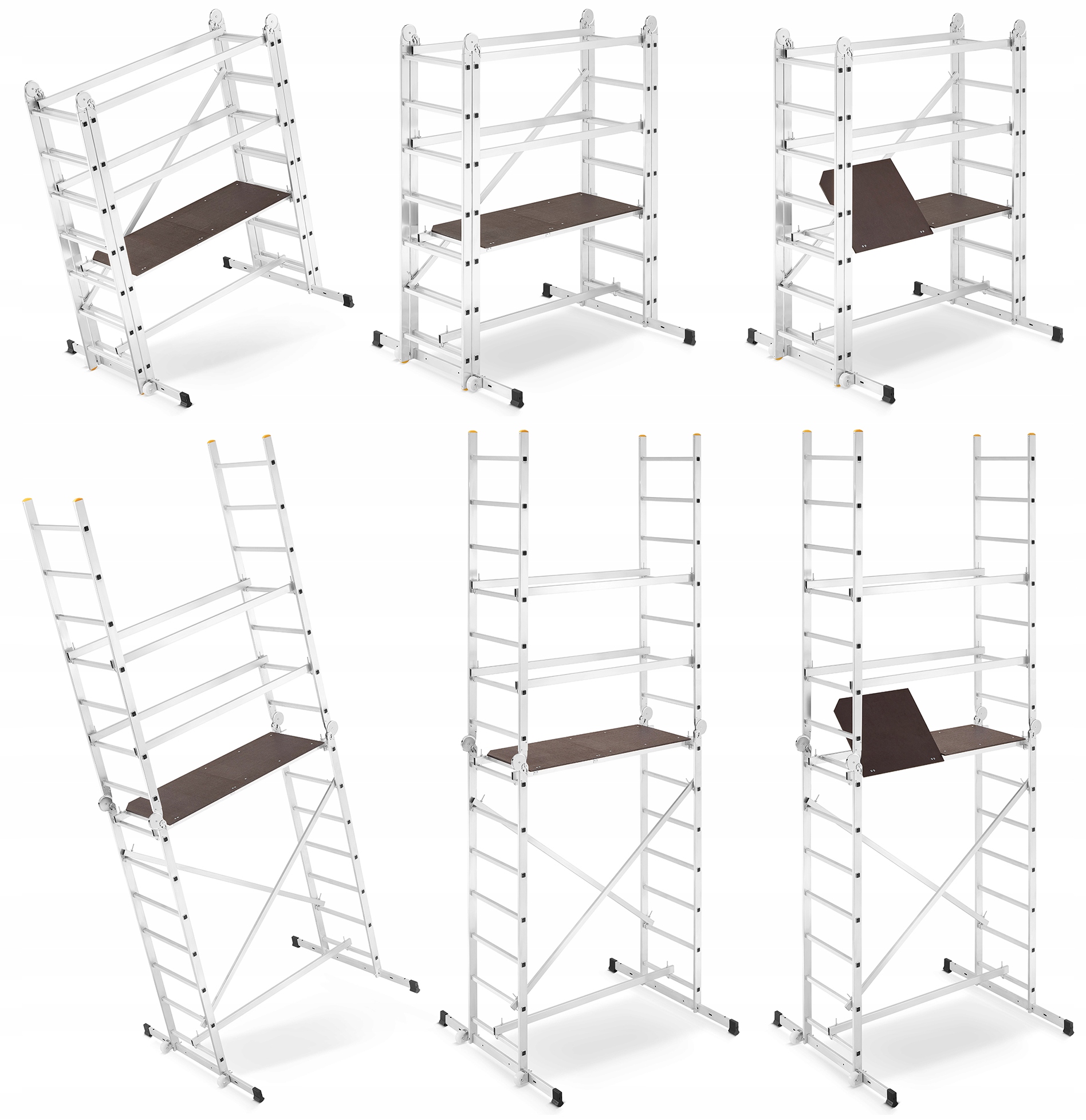 Rusztowanie aluminiowe drabinowe przegubowe jezdne HIGHER DR 2x7 4,0m 150kg — 16