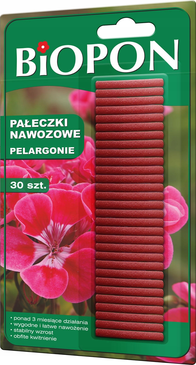 BIOPON Pałeczki nawozowe do pelargonii 30 szt.