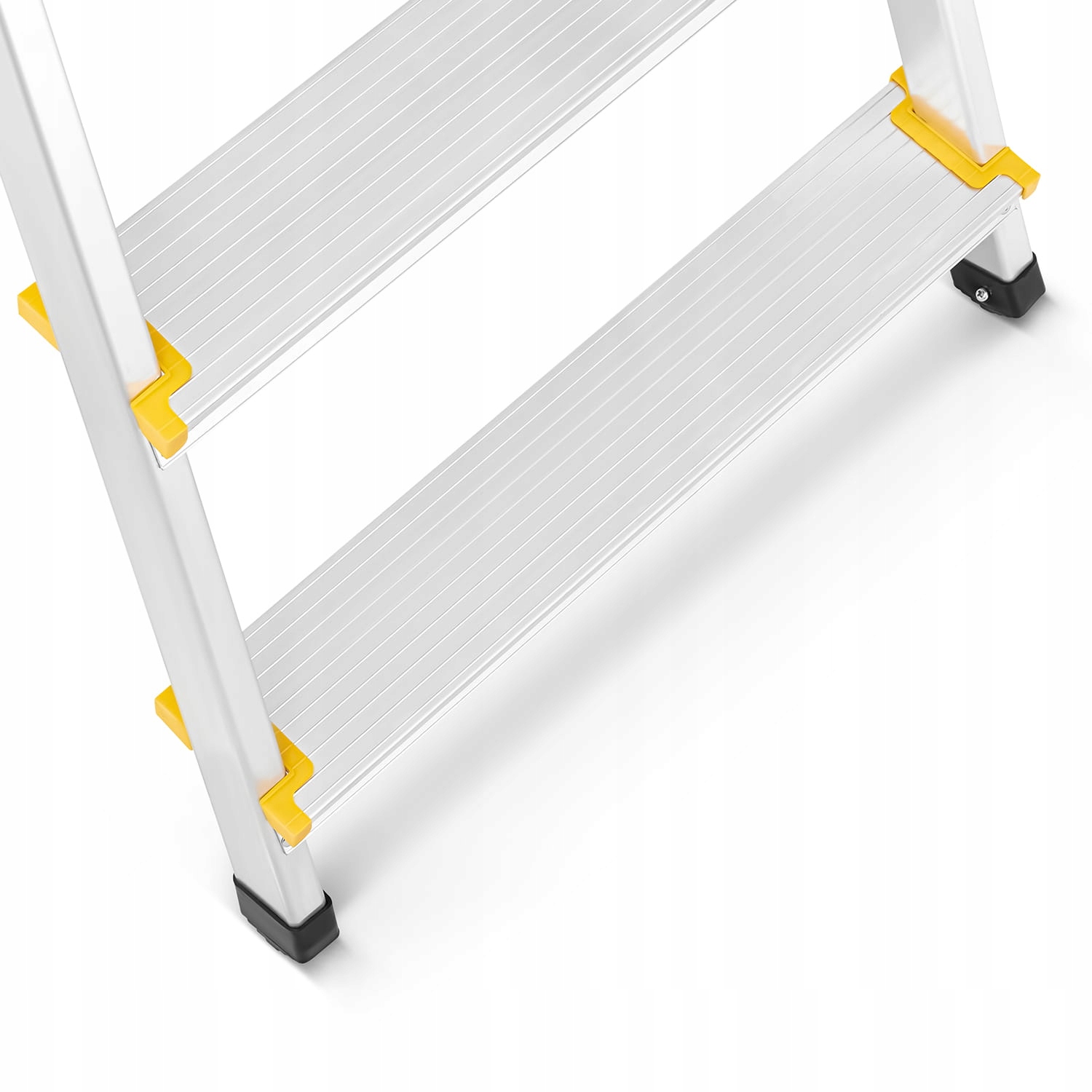 Drabina aluminiowa jednostronna 5 stopniowa z półką i poręczami 150 kg — 8
