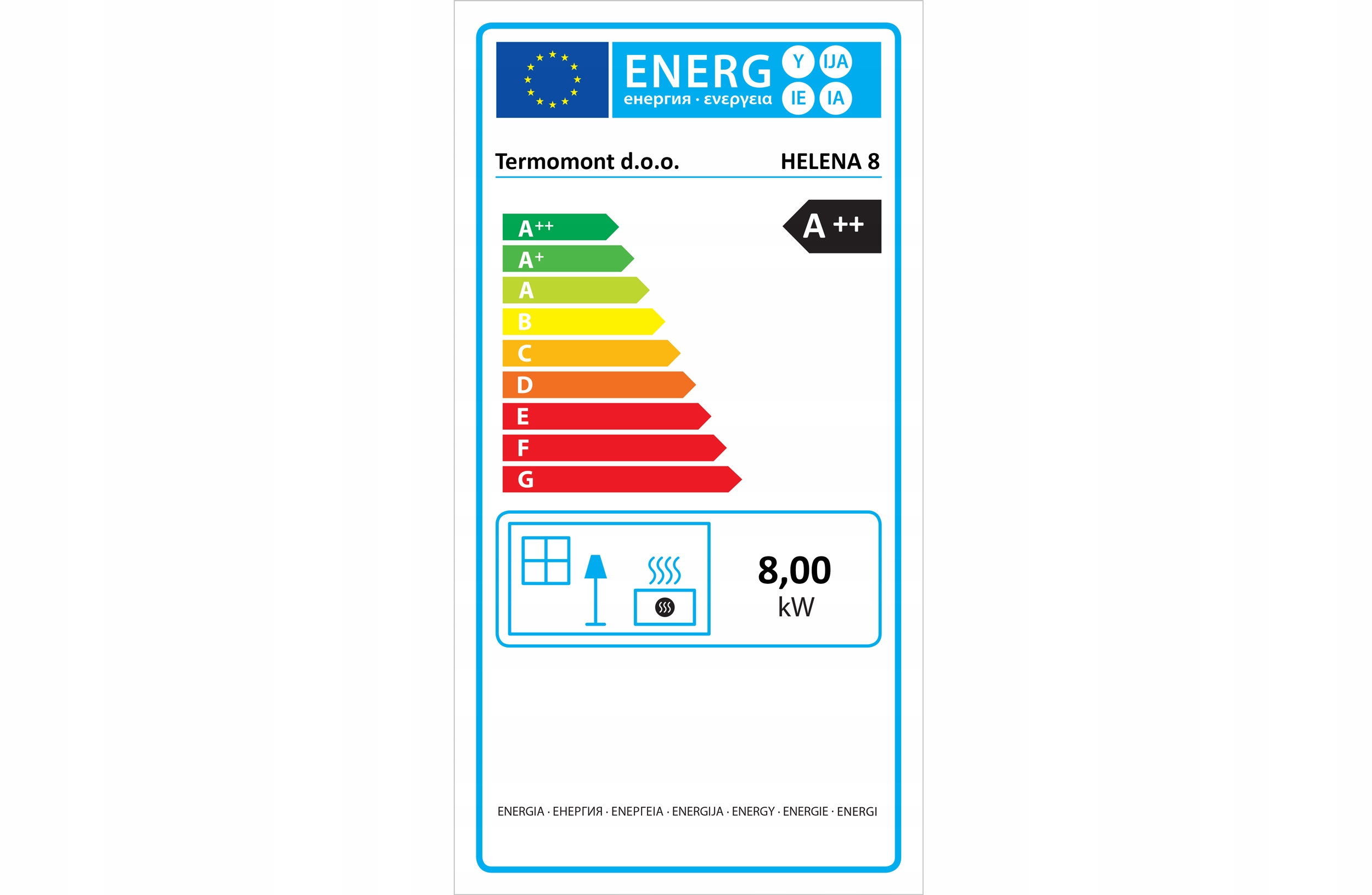 Piec kominek koza powietrzny ekologiczny na pellet Eko Design HELENA 8kW — 6