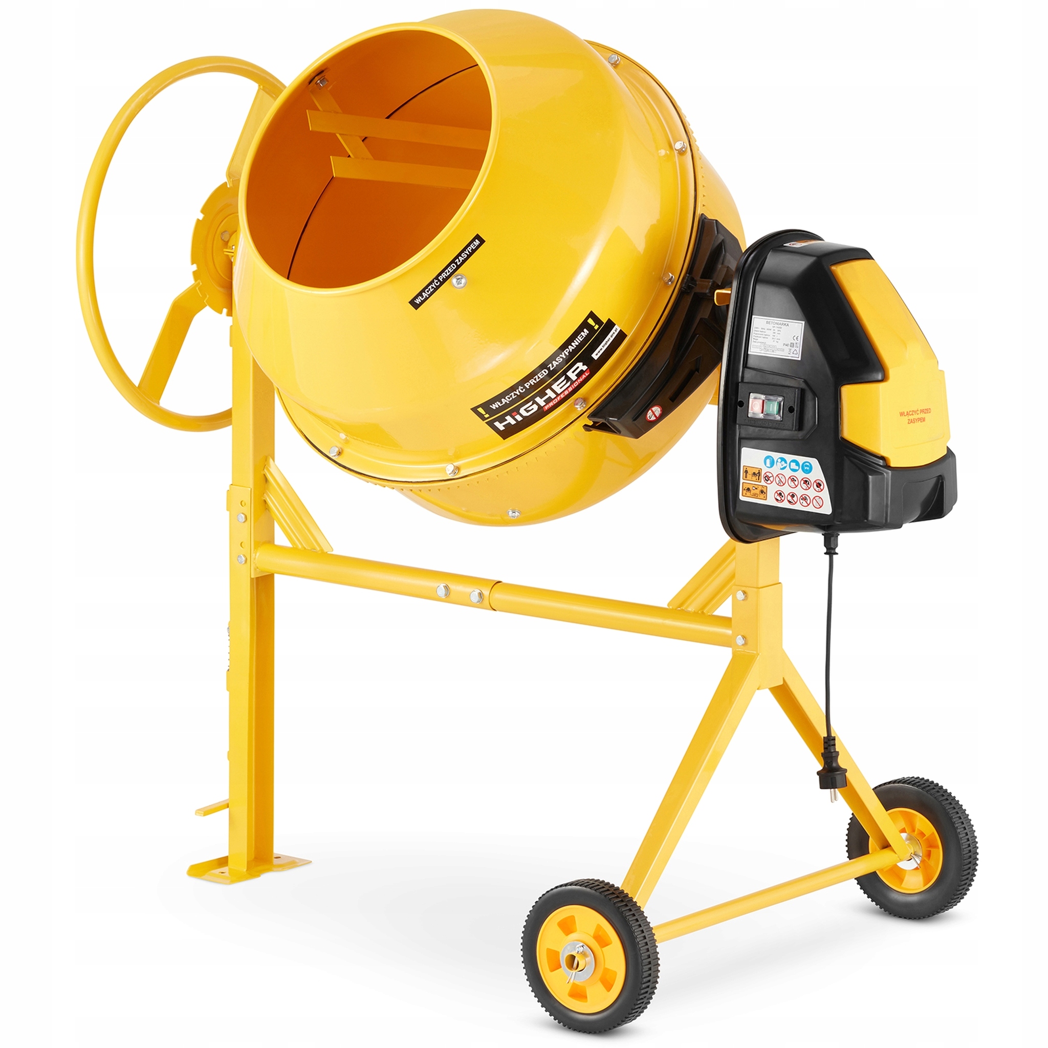 Betoniarka budowlana HIGHER mieszarka 160L 1300W 230V żeliwny wieniec — 2