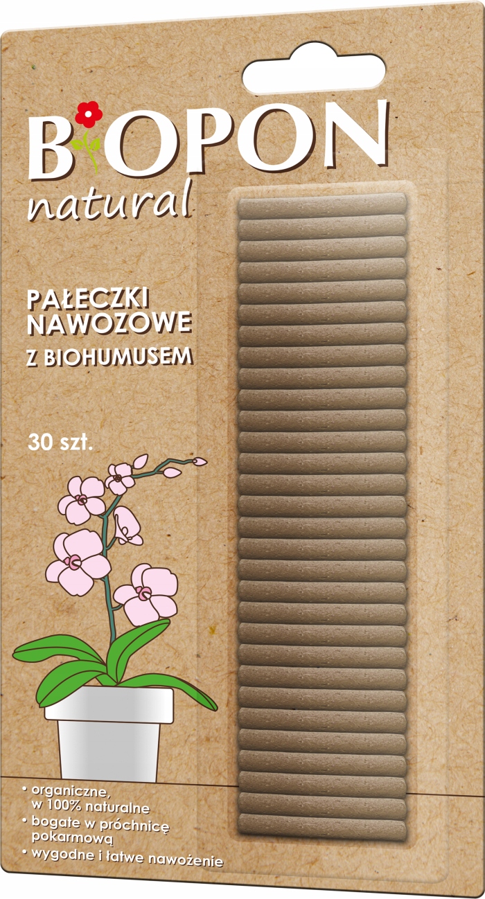 BIOPON Pałeczki nawozowe z biohumusem 30 szt.