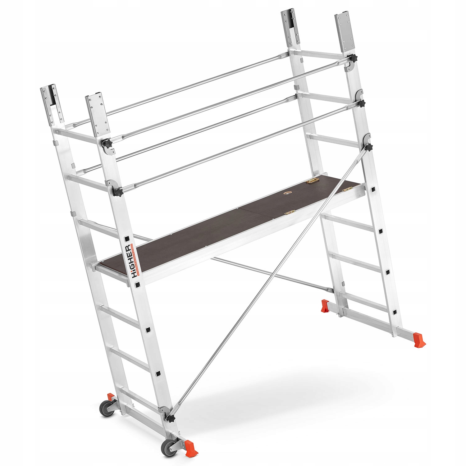 Rusztowanie aluminiowe jezdne drabinowe HIGHER Addy wysokośc robocza 4,70m — 3