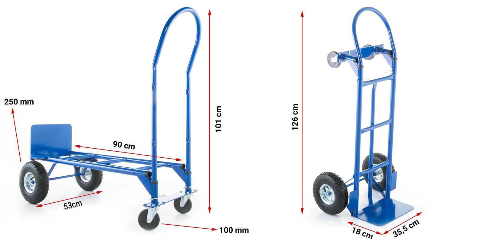 Wózek magazynowy młynarka 2w1 transportowy platformowy HIGHER 250kg — 10