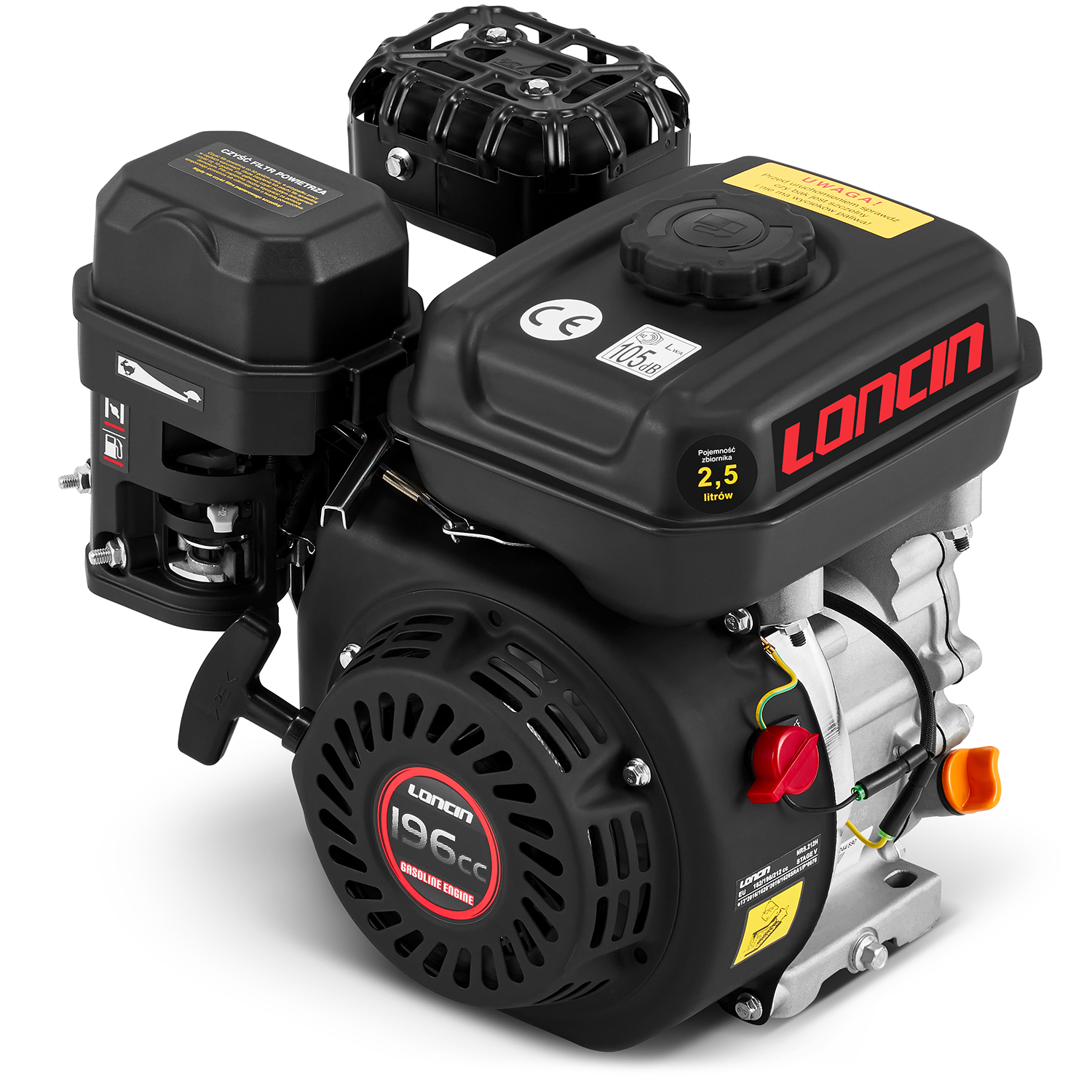 Silnik benzynowy spalinowy motor LONCIN H200 196cc 6,5KM wałek 20 mm — 5