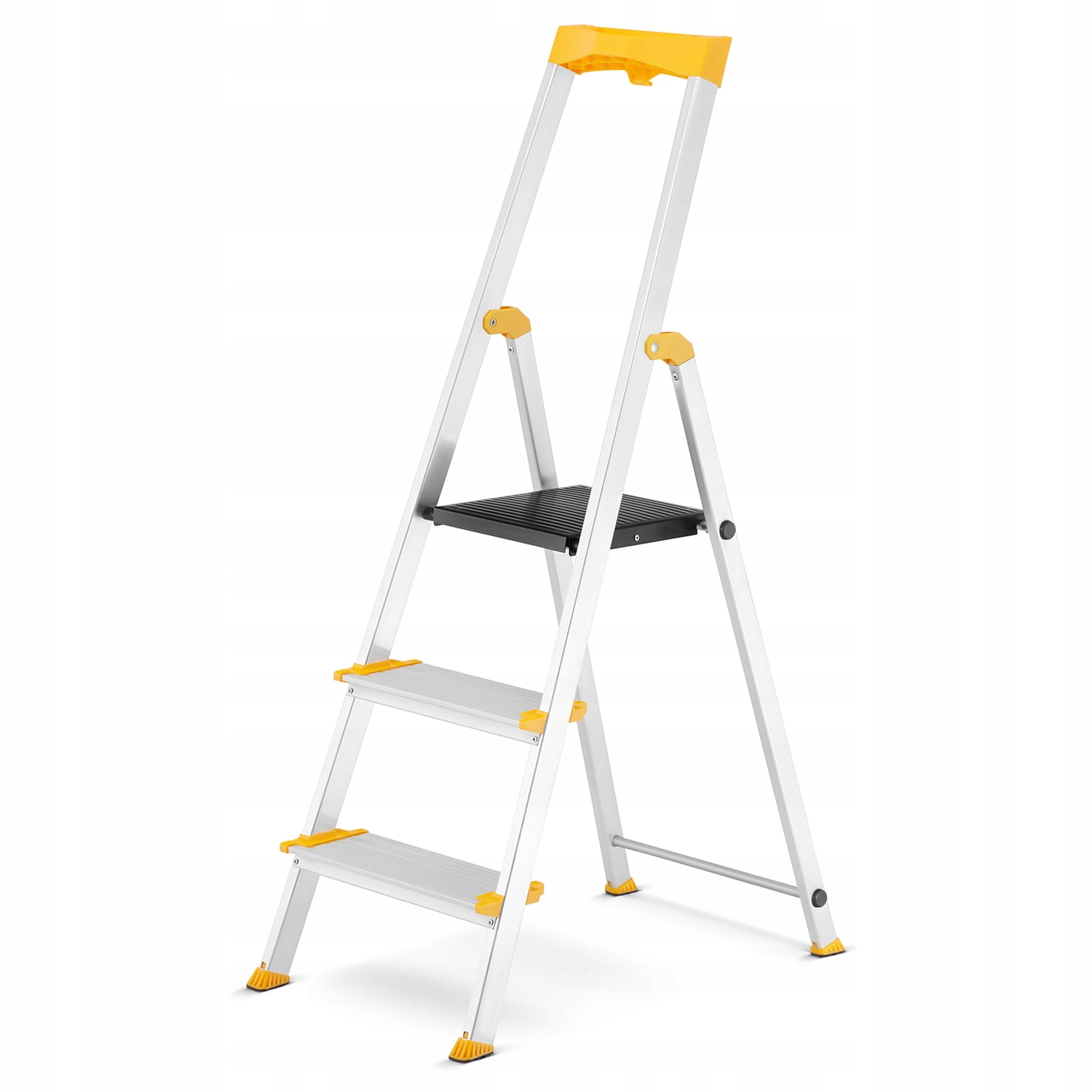 Drabina aluminiowa jednostronna 3 stopniowa DRABEST MAX szerokie stopnie — 2