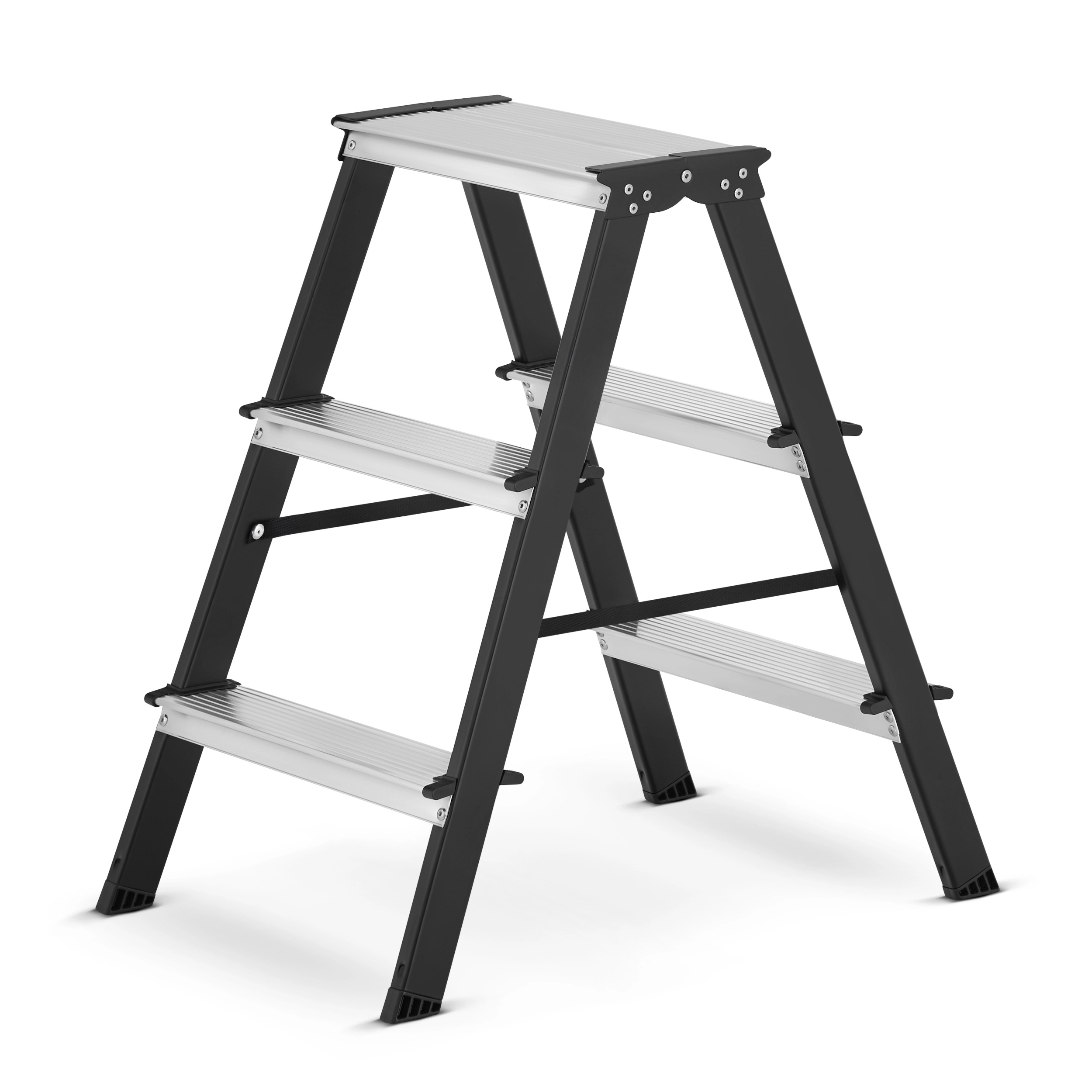 Drabina domowa stalowa dwustronna składana HIGHER 2x3 stopnie 150kg — 2
