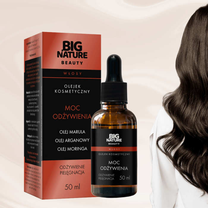 Olejek do włosów odżywka pielęgnacja (olej marula, moringa, arganowy) 50ml - BIG NATURE BEAUTY