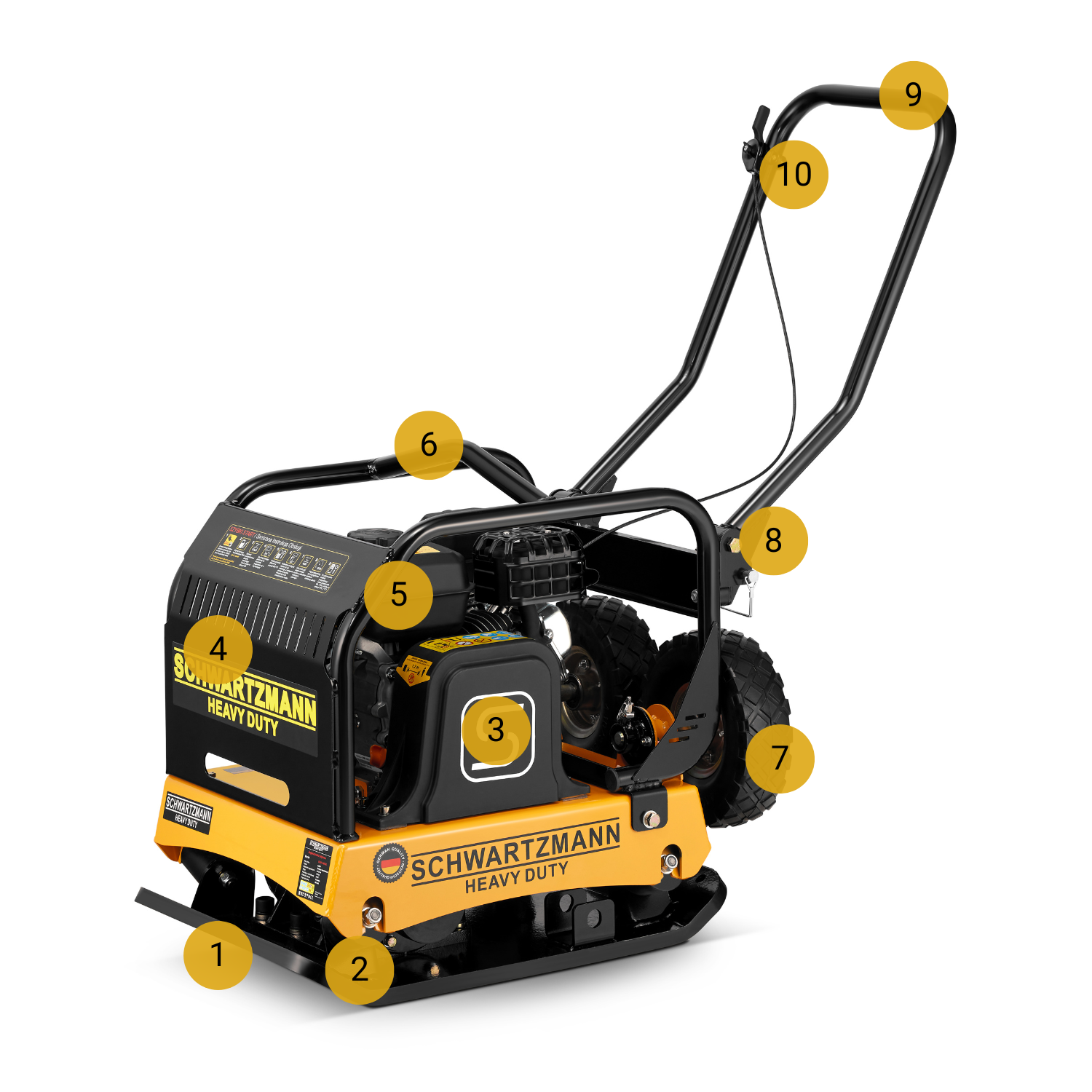 Zagęszczarka płytowa gruntu SCHWARTZMANN ubijak ZG140TK 120 kg 32 kN LONCIN — 11