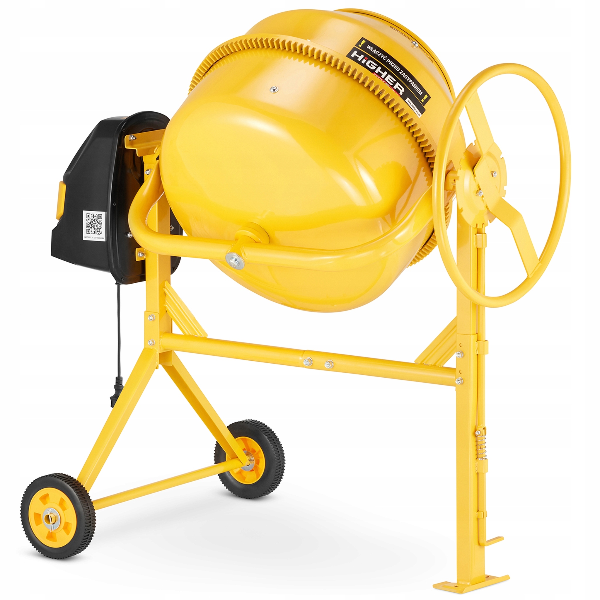 Betoniarka budowlana HIGHER mieszarka 160L 1300W 230V żeliwny wieniec — 3