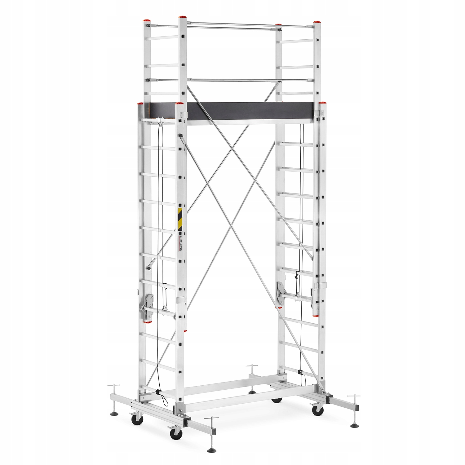 Rusztowanie aluminiowe jezdne wysuwane z linką składane HIGHER 2x15 7,82m — 4