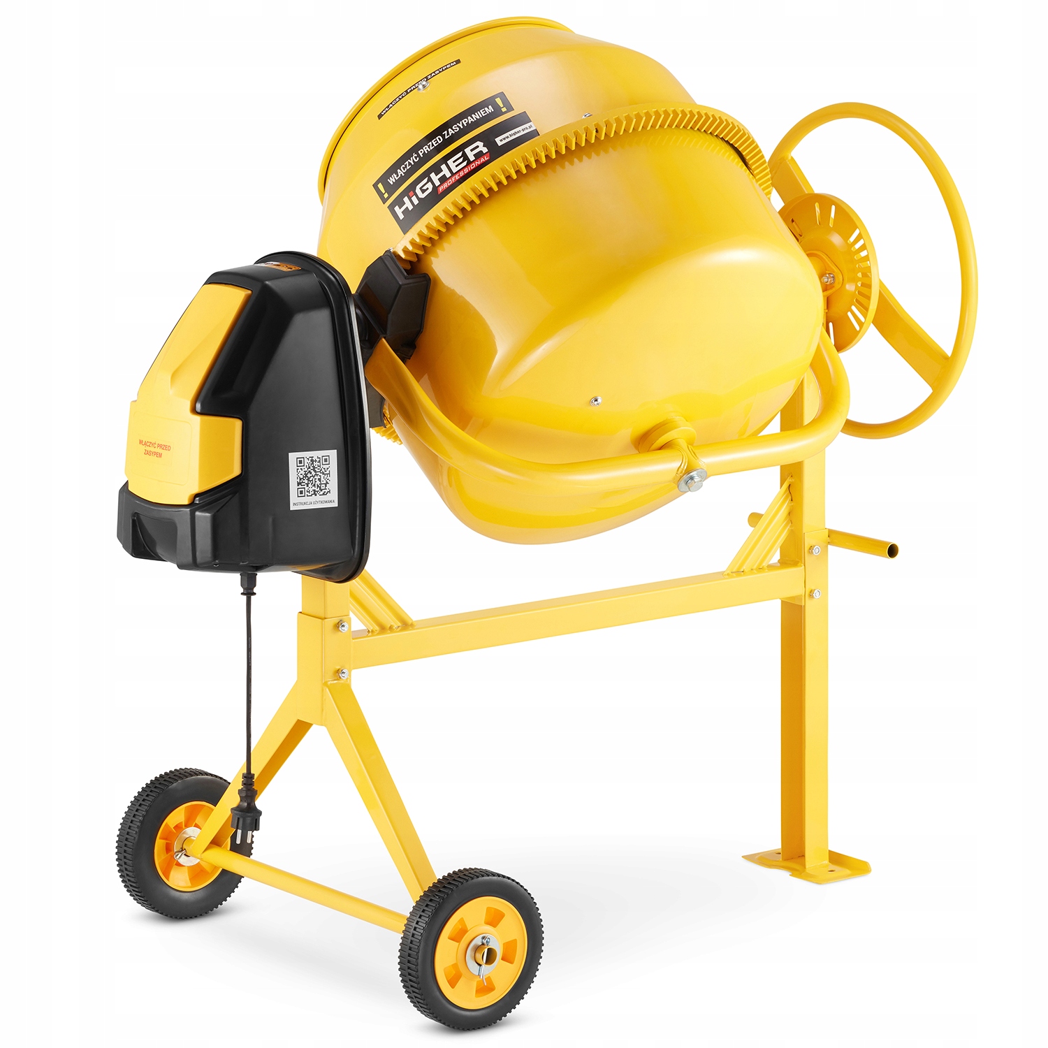 Betoniarka budowlana HIGHER mieszarka 120L 650W 230V żeliwny wieniec — 4
