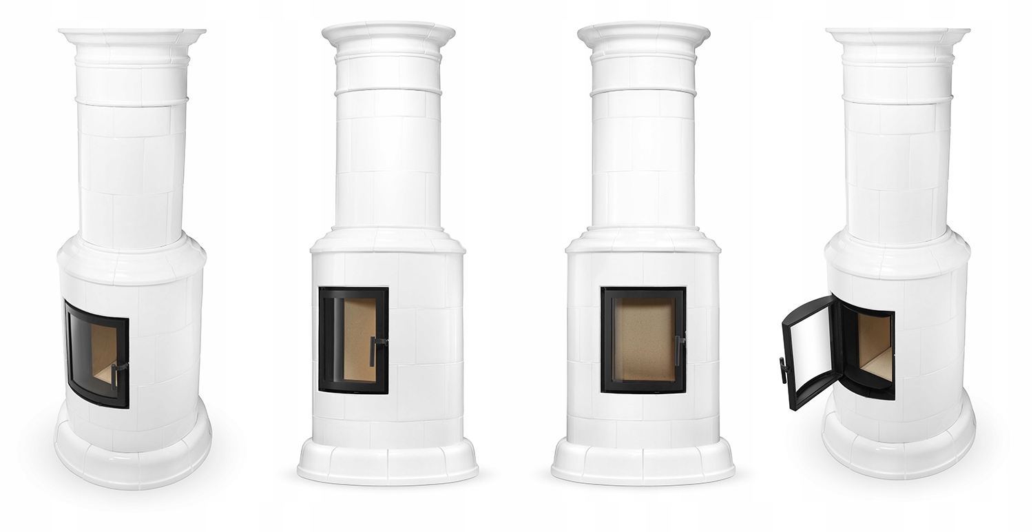 Piec kominek piecyk koza kaflowy okrągły ceramiczny obudowa kominkowa PARIS — 2