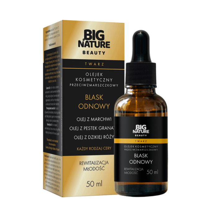 Olejek do twarzy PRZECIWZMARSZCZKOWY (olej z marchwi, granatu, róży) 50ml - BIG NATURE BEAUTY — 2
