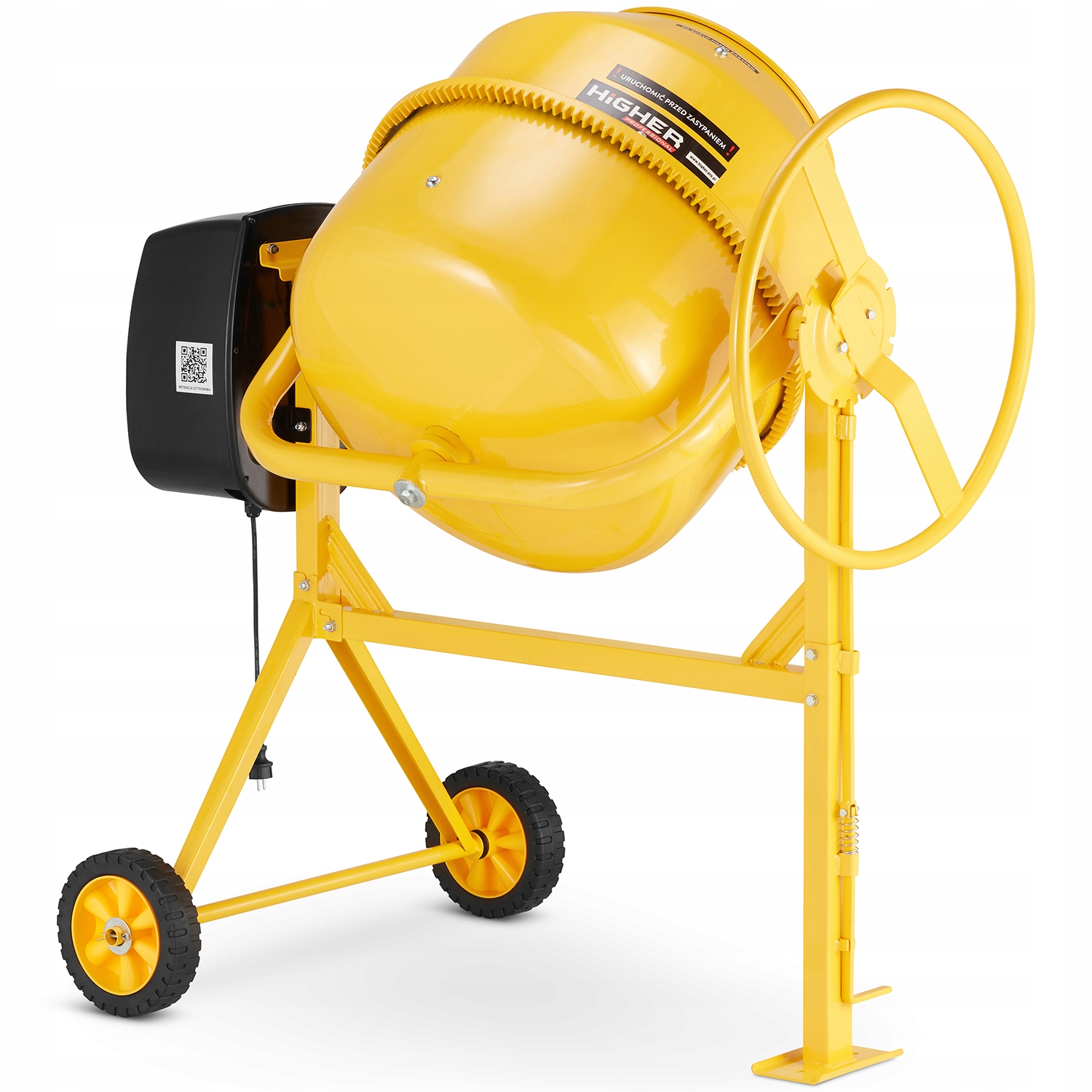 Betoniarka budowlana HIGHER mieszarka 200L 1500W 230V żeliwny wieniec — 3