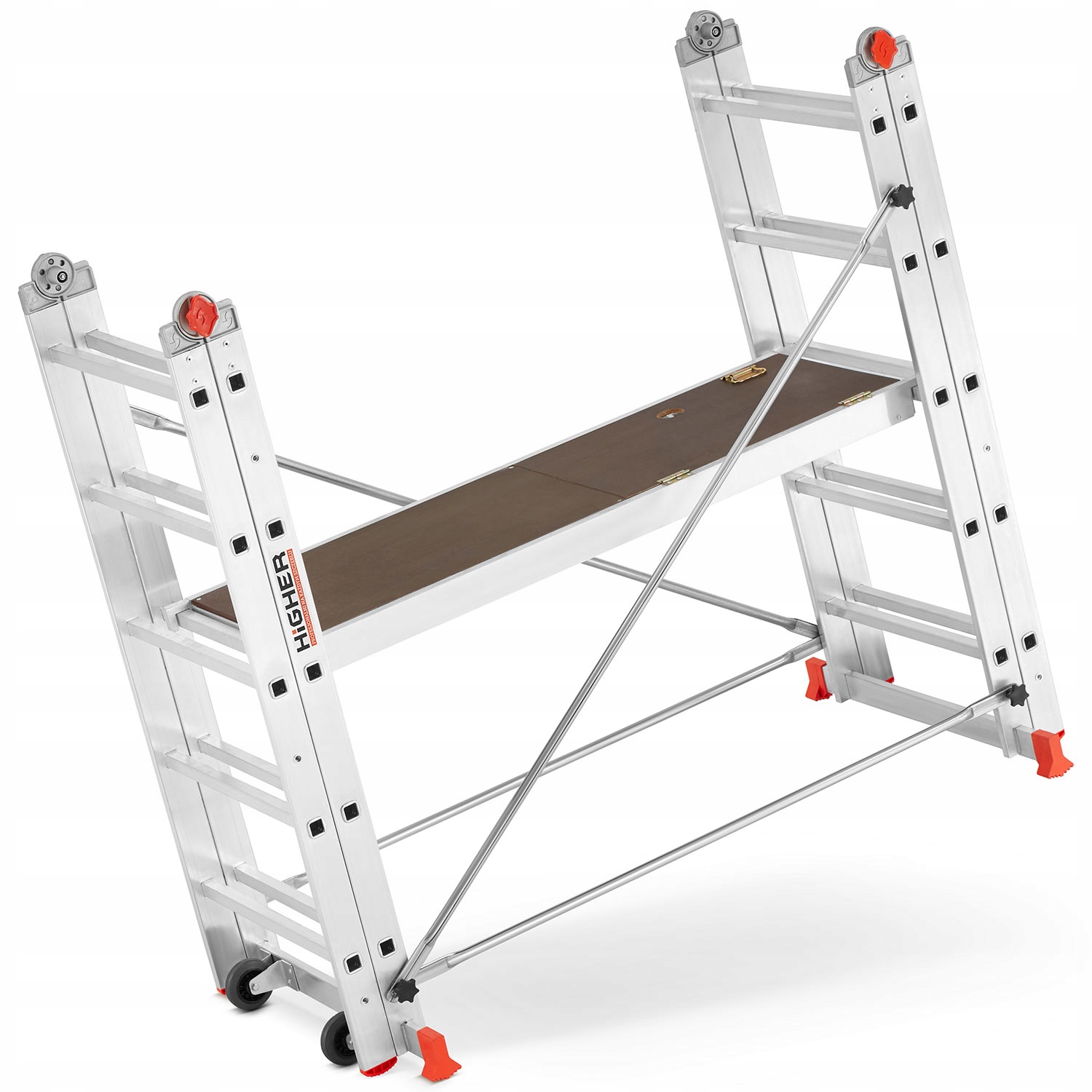 Rusztowanie aluminiowe przegubowe jezdne HIGHER Acro-Twin 3,90m 4w1 — 4