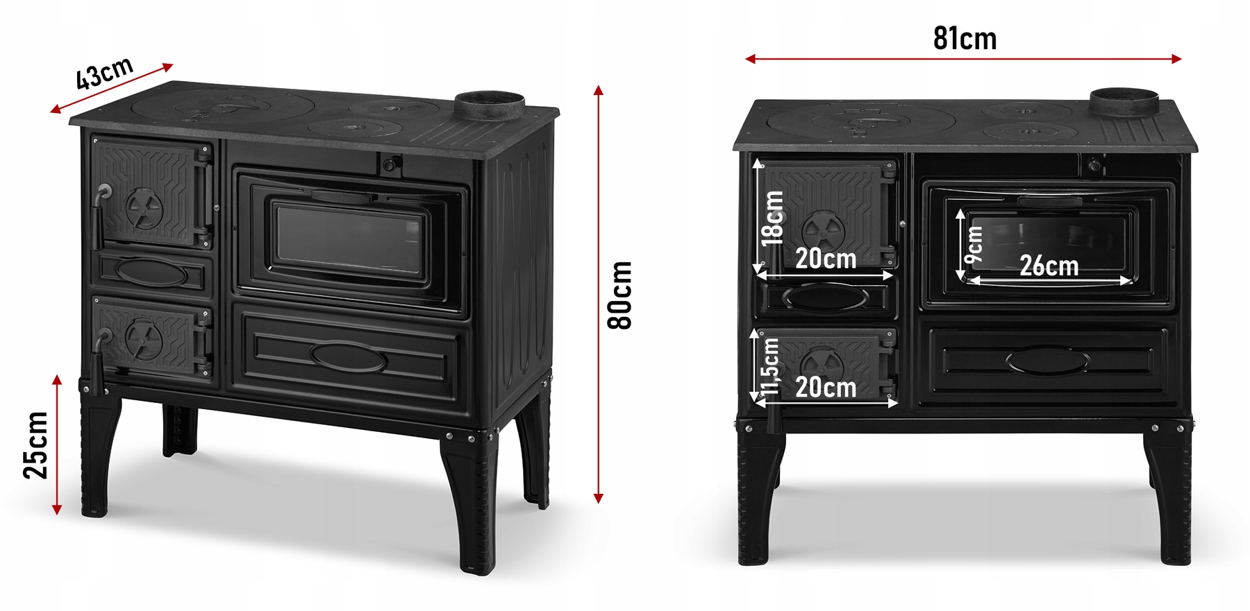 Kuchnia węglowa weftfalka angielka emaliowana SIGMA 304 9,56 kW lewy wylot — 15