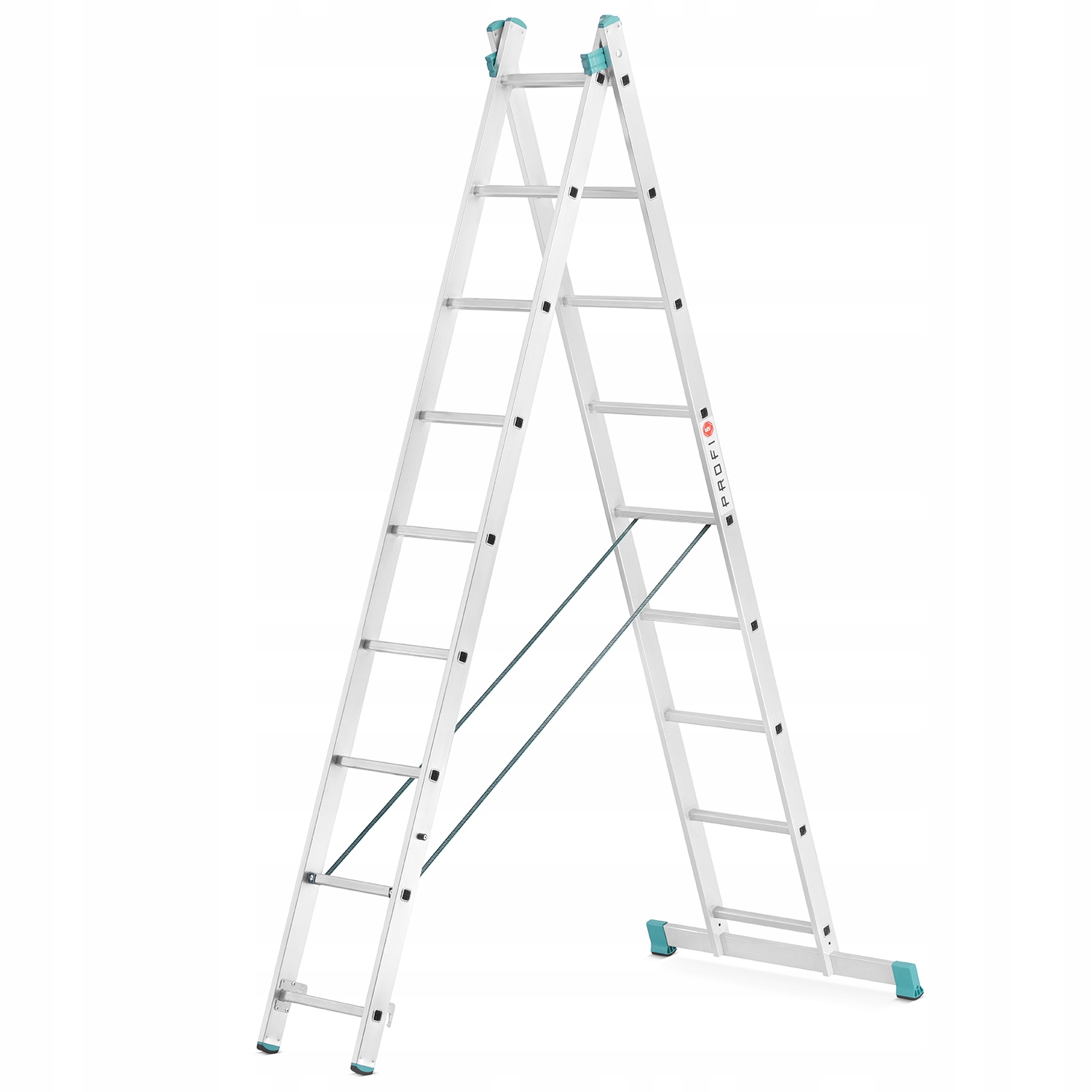 Drabina aluminiowa profesjonalna ALOSS rozsuwana 2x9 TUV 150kg — 2