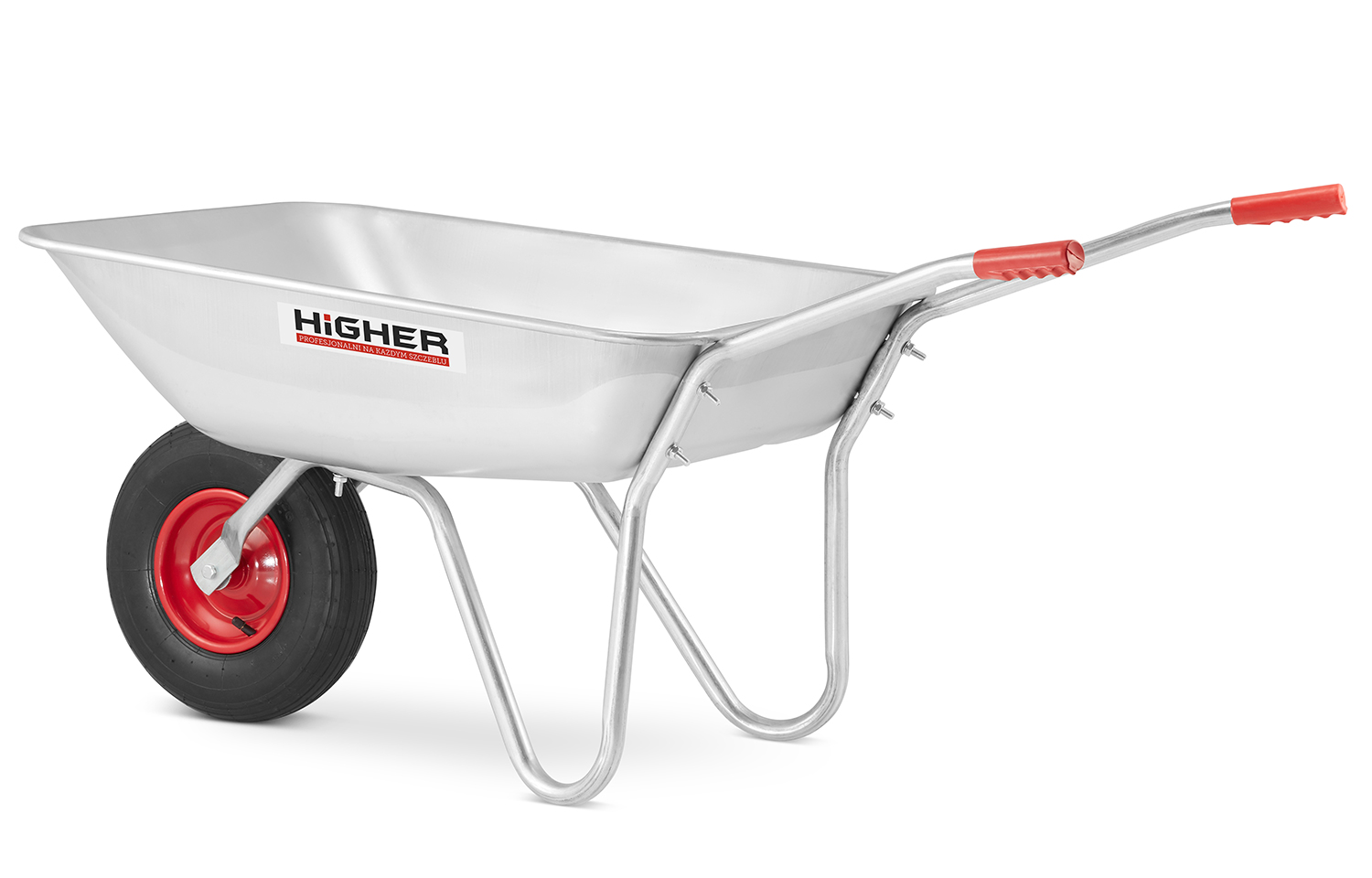 Taczka ogrodowa ocynkowana 125 L stalowa lekka 150 kg HIGHER — 9