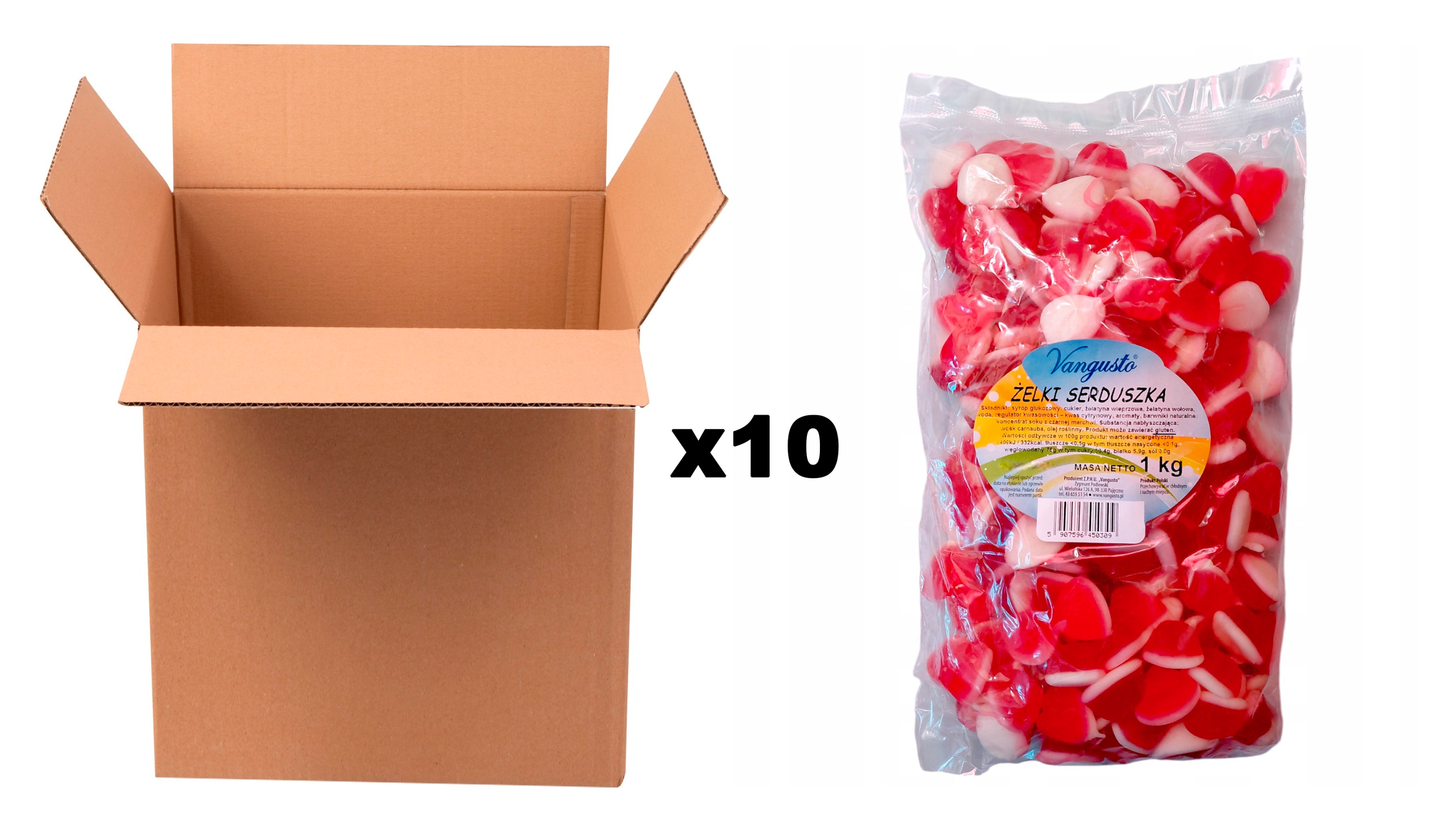 Żelki vangusto 10x1kg Serduszka