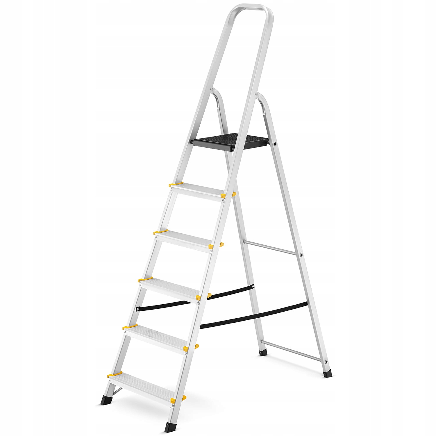 Drabina aluminiowa domowa jednostronna profesjonalna HIGHER 6 stopni 150kg — 6