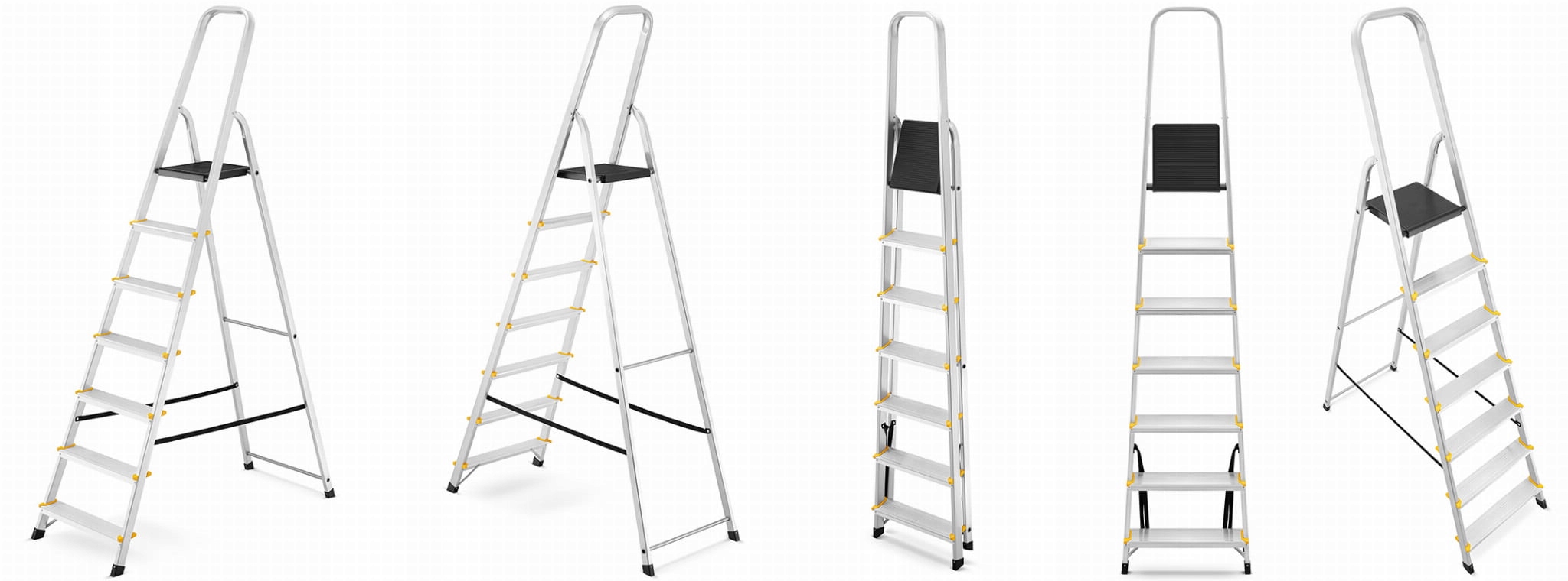 Drabina aluminiowa domowa jednostronna profesjonalna HIGHER 7 stopni 150kg — 14