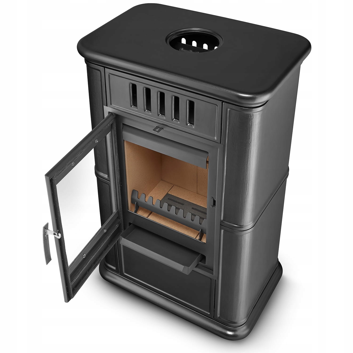 Piec kominek kaflowy piecyk koza wkład kominkowy OLBIA Grey 6,3 kW CDP — 3