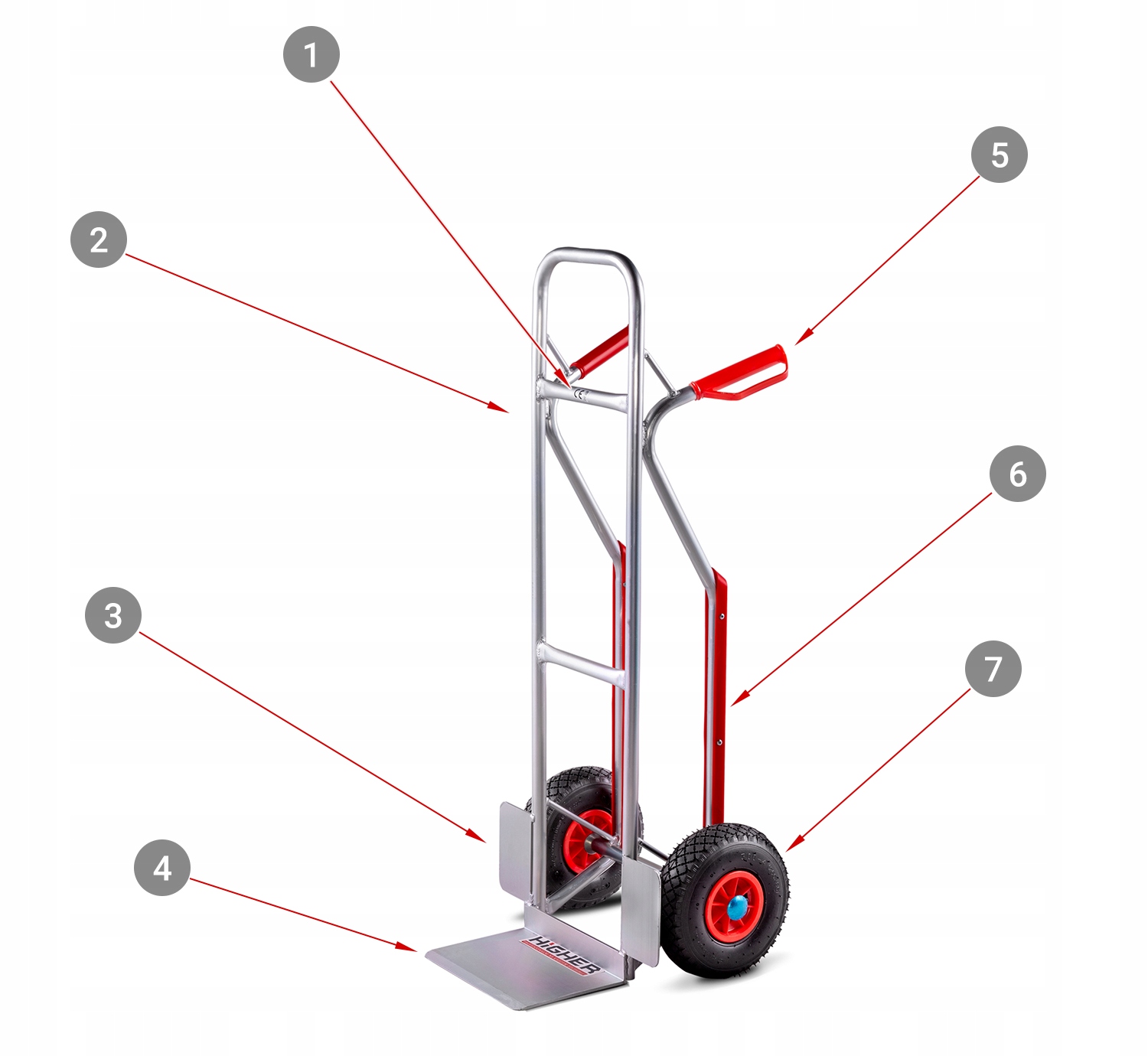 Wózek transportowy magazynowy młynarka lekka aluminiowa HIGHER 200kg — 8